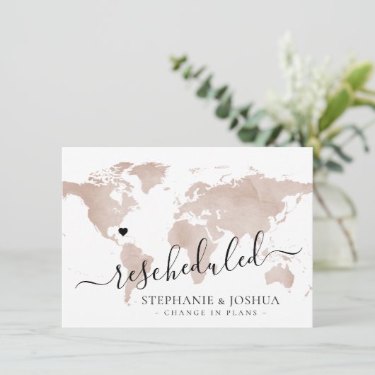 Uitgestelde opnieuw geprogrammeerde trottoirkaart  aankondiging (Staand voorkant)