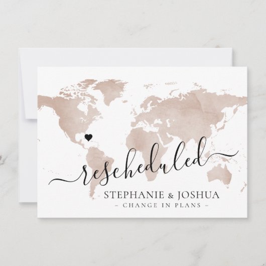 Uitgestelde opnieuw geprogrammeerde trottoirkaart  aankondiging (Voorkant)