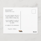 Uitgestelde opzegging van de partij voor kaas en b briefkaart (Achterkant)