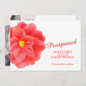 Uitgestelde rode camellia huwelijksannulering aankondiging (Voorkant / Achterkant)