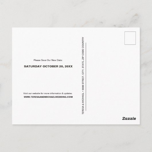 Uitgestelde Script Simple Modern Weddenschap Briefkaart (Achterkant)