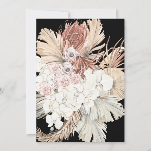 Uitgestelde Terracotta Coral Desert Bohemian Pampa Save The Date (Achterkant)