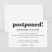 UITGESTELDE TROUW aankaondiging eenvoudige informa Kaart (Voorkant / Achterkant)