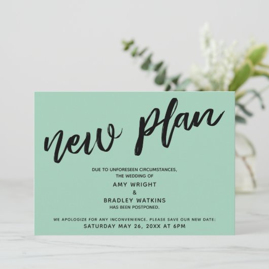 Uitgestelde Trouw Aankondiging Groen "Nieuw Plan" (Staand voorkant)