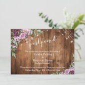 Uitgestelde Trouw Aankondiging Hout Lichten Bloeme (Staand voorkant)