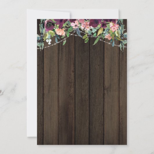 Uitgestelde Trouw Aankondiging Houten Lichten Bloe (Achterkant)