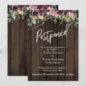 Uitgestelde Trouw Aankondiging Houten Lichten Bloe (Voorkant / Achterkant)