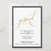 Uitgestelde Trouw Elegante Grijze & Gouden Streepk Kaart (Voorkant)