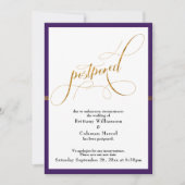 Uitgestelde Trouw Elegante Paarse Gouden Streep Ka Kaart (Voorkant)