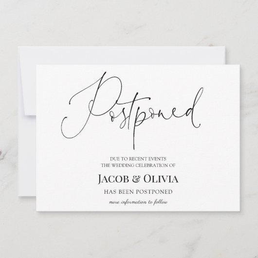 Uitgestelde trouwannonce kaart (Voorkant)