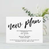 Uitgestelde trouwannouncement "Nieuw plan" Kaart (Staand voorkant)