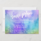 Uitgestelde Trouwdag Aquarel "Nieuw Plan" Kaart (Voorkant)