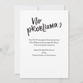 Uitgestelde Trouwdag Grappige Lama Datumwijziging Kaart (Achterkant)