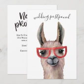 Uitgestelde Trouwdag Grappige Lama Wijziging Datum Kaart (Voorkant / Achterkant)