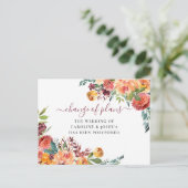 Uitgestelde Trouwdag Herfstbloemen Nieuwe Datum Briefkaart (Staand voorkant)