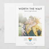 Uitgestelde Trouwdag LGBTQ Save the Date met Foto (Voorkant / Achterkant)