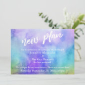 Uitgestelde Trouwdag Waterverf Aquarel "Nieuw Plan Kaart (Staand voorkant)
