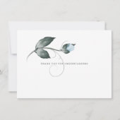 Uitgestelde Trouwdag  Waterverf Stof Blauw Bloemmo Kaart (Achterkant)