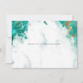 Uitgestelde Trouwdag Waterverf Turquoise Geode Kaart (Achterkant)