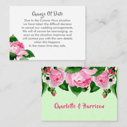 Uitgestelde trouwdatum Aankondiging (Voorkant / Achterkant)