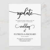 Uitgestelde trouwdatum aankondiging Elegant Briefkaart (Voorkant)