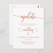 Uitgestelde trouwdatum aankondiging Roos Gold Briefkaart (Voorkant / Achterkant)