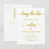 Uitgestelde trouwdatum bekendmaking legant Gold Briefkaart (Voorkant / Achterkant)