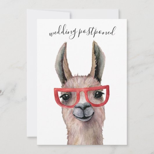 Uitgestelde Trouwdatum Funny Lllama Kaart (Voorkant)
