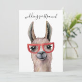 Uitgestelde Trouwdatum Funny Lllama Kaart (Staand voorkant)