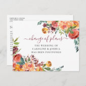 Uitgestelde Trouwdatum Herfstbloemen Briefkaart (Voorkant / Achterkant)