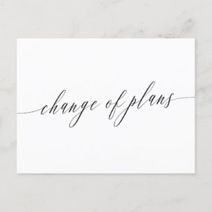 Uitgestelde Trouwdatum met Sierlijke Kalligrafie Aankondigingskaart