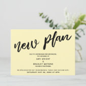 Uitgestelde Trouwdatum Nieuwe Planning Gele Aankon Kaart (Staand voorkant)