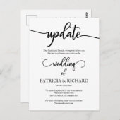 Uitgestelde trouwdatum update aankondiging briefkaart (Voorkant / Achterkant)