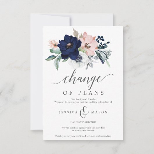 Uitgestelde trouwkaart - Annulering Kaart (Voorkant)