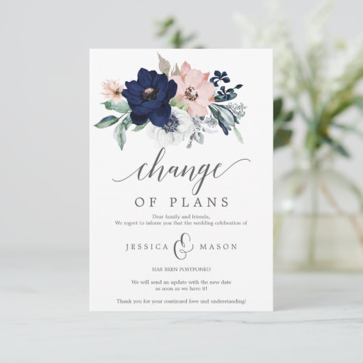 Uitgestelde trouwkaart - Annulering Kaart (Staand voorkant)