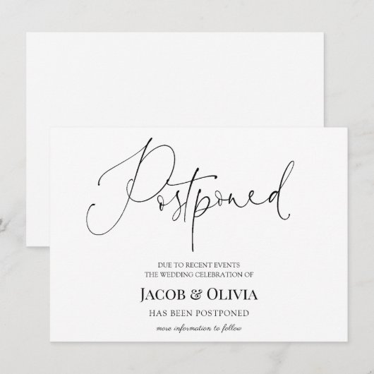 Uitgestelde trouwkaart kaart (Voorkant / Achterkant)