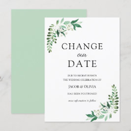 Uitgestelde trouwkaart met groen kaart