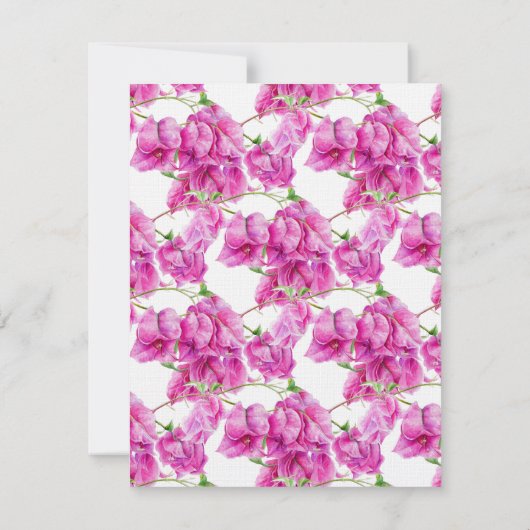 Uitgestelde trouwpartij bougainvillea roze annulee kaart (Achterkant)