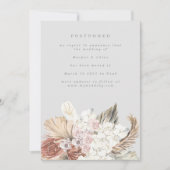 Uitgestelde Ultimate Grey Bohemian Pampas Save The Date (Voorkant)