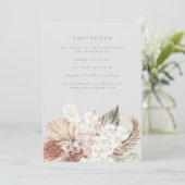 Uitgestelde Ultimate Grey Bohemian Pampas Save The Date (Staand voorkant)