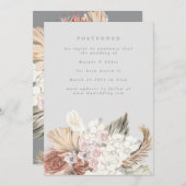 Uitgestelde Ultimate Grey Bohemian Pampas Save The Date (Voorkant / Achterkant)