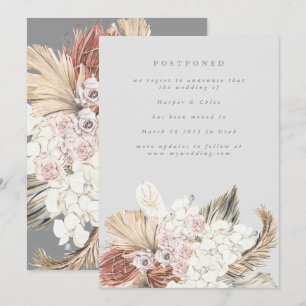Uitgestelde Ultimate Grey Bohemian Pampas Save The Date