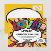 Uitgestelde verandering datum Comic Book LOVE Aankondigingskaart (Voorkant / Achterkant)