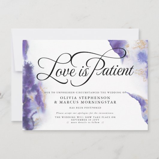 Uitgestelde Waterverf Paars Agate Kaart (Voorkant)