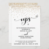 Uitgestelde weddenschappen met gouden Confetti en Kaart (Voorkant / Achterkant)