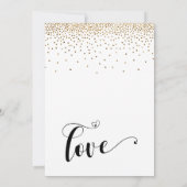 Uitgestelde Wedding Gold Confetti & Hearts Nieuw P Kaart (Achterkant)
