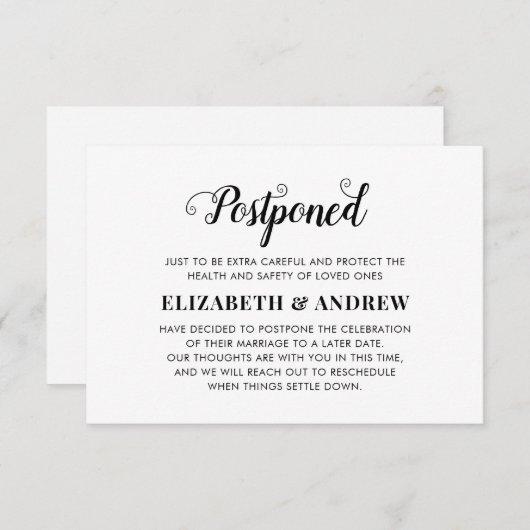 Uitgestelde weduwswijziging van plannen Elegant Sc Aankondiging (Voorkant / Achterkant)