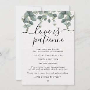 Uitgestelde wijziging van plannen Eucalyptus Weddi Aankondiging