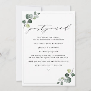 Uitgestelde wijziging van plannen Eucalyptus Weddi Aankondiging