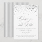 Uitgestelde Zilveren Folie Confetti Datumwijziging Kaart (Voorkant / Achterkant)